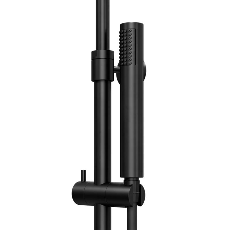 Termostatisk Brusesøjle 132,9 cm Sort Mat 25 cm Hovedbruser