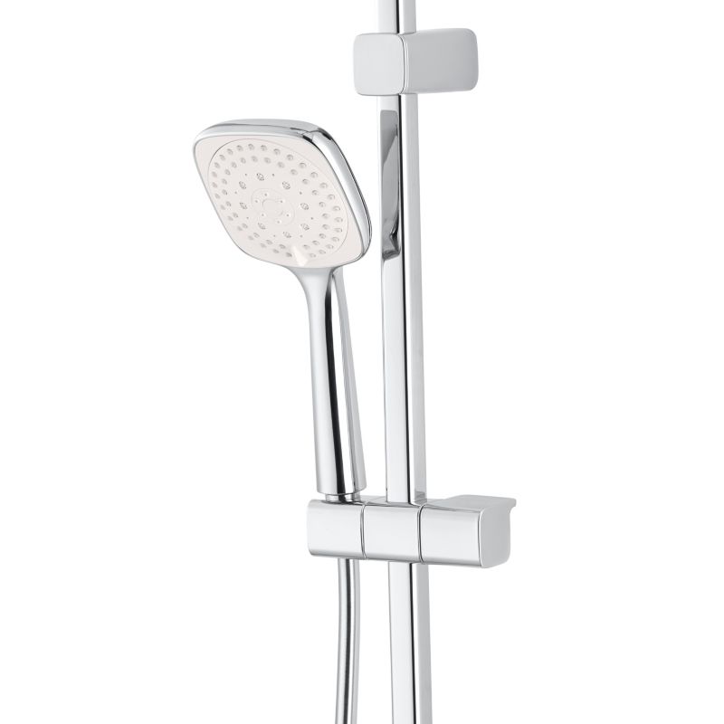 GoodHome Teesta 3‑funktioners brusekolonne i krom