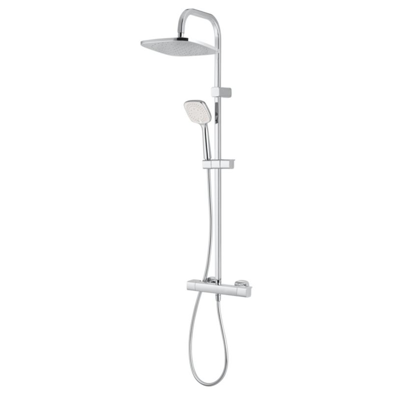 Termostatisk Brusesøjle Teesta 99x1143 mm Sølv med Regnbruser