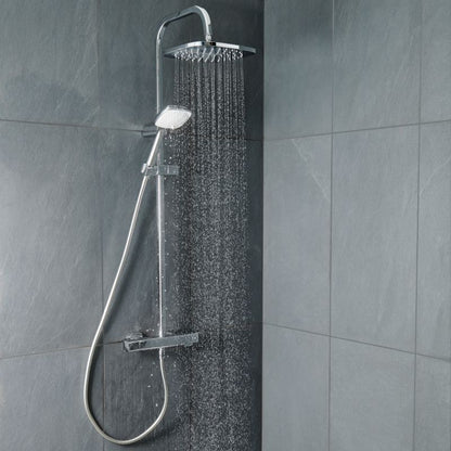 Termostatisk Brusesøjle Teesta 99x1143 mm Sølv med Regnbruser