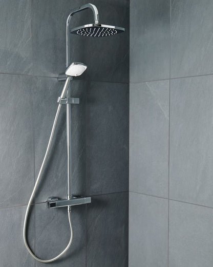 Termostatisk Brusesøjle Teesta 99x1143 mm Sølv med Regnbruser