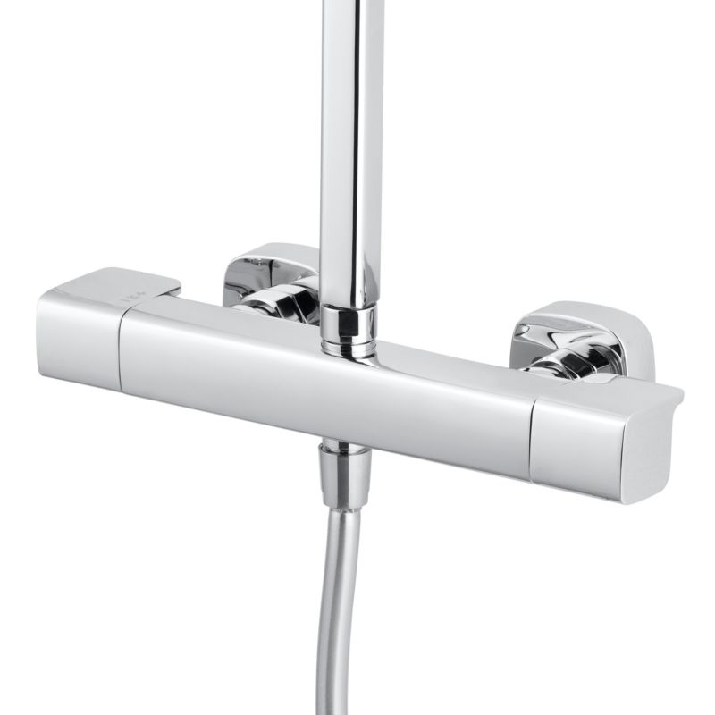 Termostatisk Brusesøjle Teesta 99x1143 mm Sølv med Regnbruser