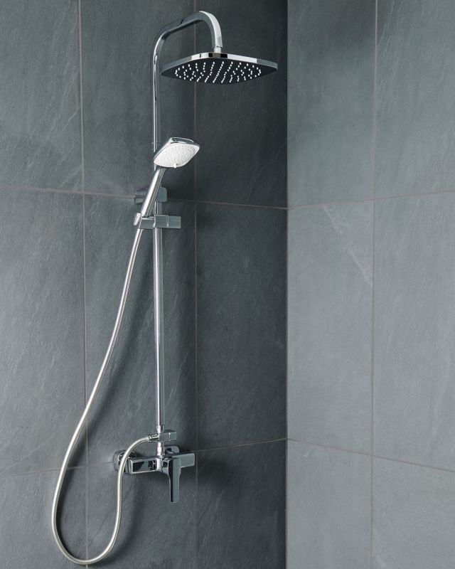 Brusesøjle Teesta med Armatur Krom 163,9 cm