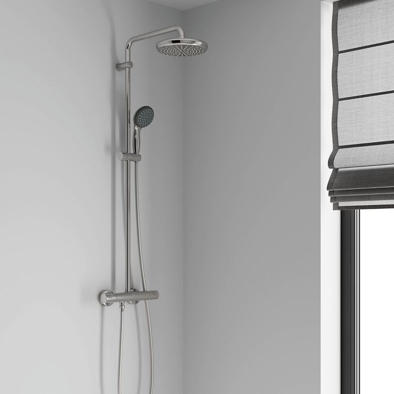Grohe Vitalio Start brusekolonne med termostatbatteri, Ø 21 cm