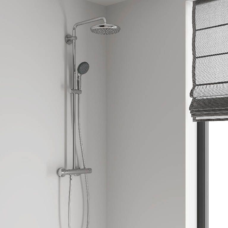 Termostatisk Brusesøjle 21 cm med Slange 1,75 m Krom Blank | 4005176474026