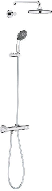 Termostatisk Brusesøjle 21 cm med Slange 1,75 m Krom Blank | 4005176474026