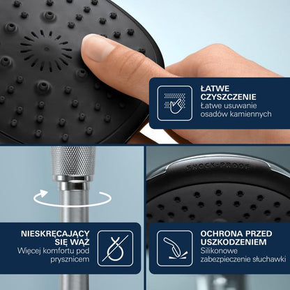Termostatisk Brusesøjle 21 cm med Slange 1,75 m Krom Blank | 4005176474026