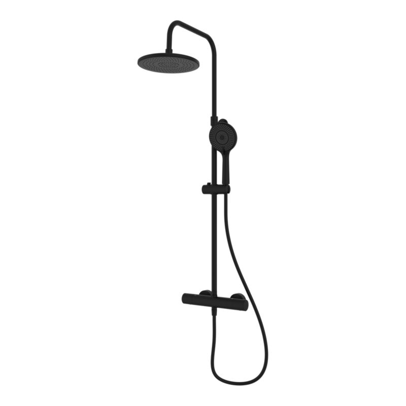 Kolumna prysznicowa 23 cm 3-funktion Termostatisk Sort