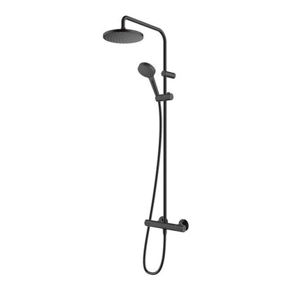 Hansgrohe Blend brusekolonne, 20 cm diameter, mat sort med termostatbatteri