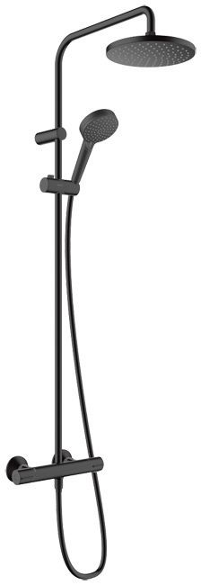 Hansgrohe Blend brusekolonne, 20 cm diameter, mat sort med termostatbatteri