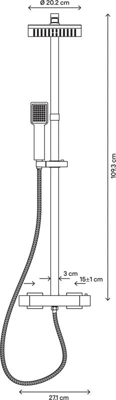Termostatisk Brusesøjle Kever Krom 106,3 cm