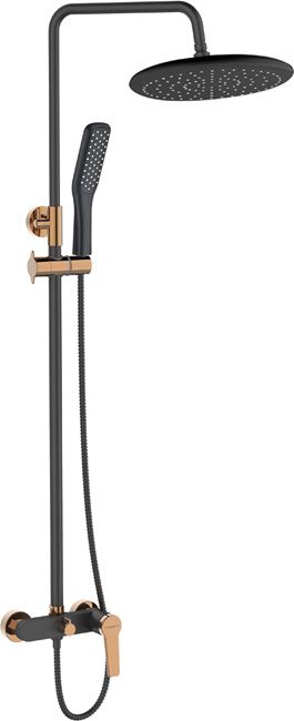 Brusesøjle Alanis med Armatur Sort Rosaguld 220 mm