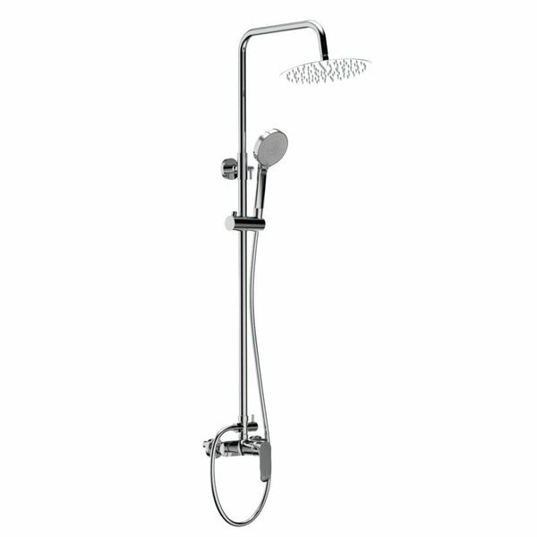 Brusesøjle med Batteri 25 cm Hovedbruser Krom 3 Funktioner