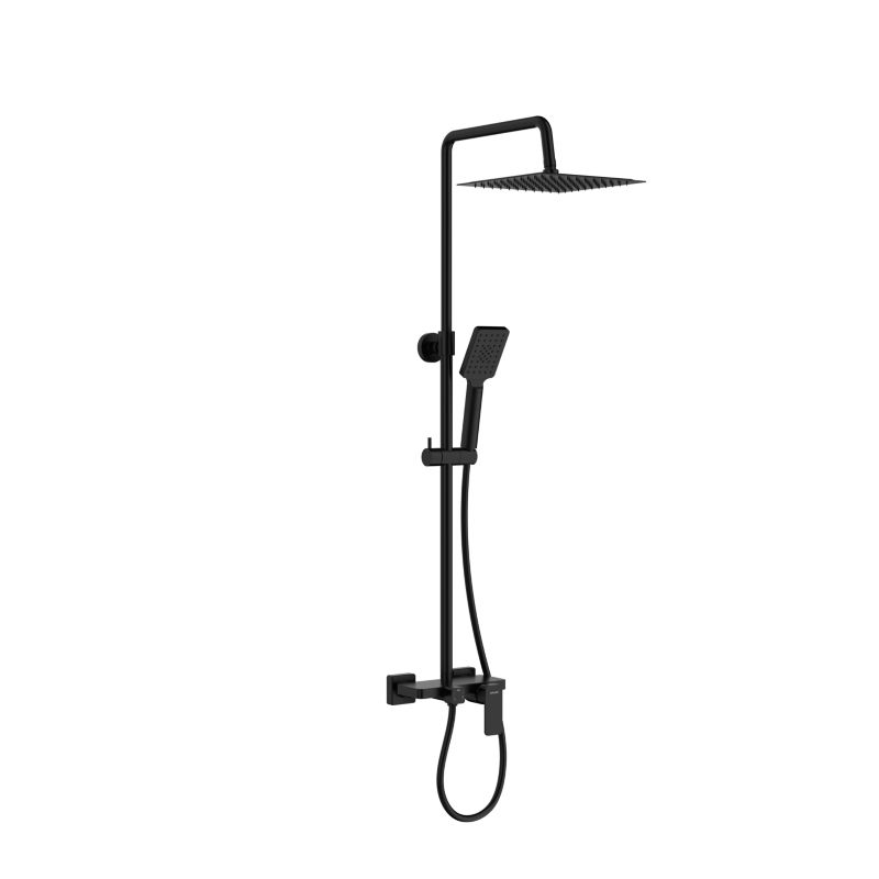 Brusesøjle Harris 25x25 cm Sort 3-Funktions Brusehoved 1,5 m Slange | 2419760