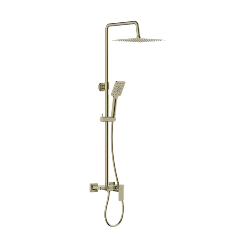 Brusesøjle med Termostat 3-Funktion Børstet Guld 25x25 cm