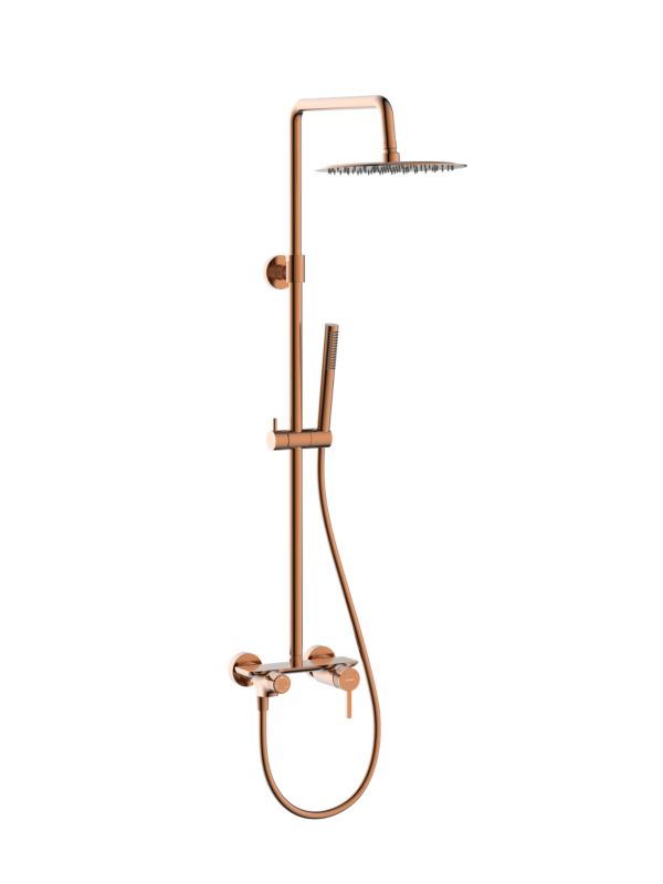 Brusesøjle 3-Funktion Mørk Kobber Mat 25 cm Regulerbar 86-112 cm