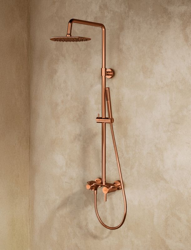 Brusesøjle 3-Funktion Mørk Kobber Mat 25 cm Regulerbar 86-112 cm
