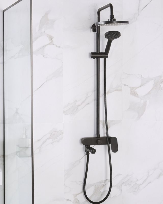 Brusesøjle med Regnbruser Sort 83 cm