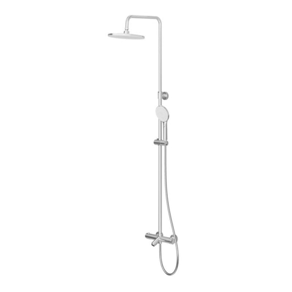 Brusekolonne med Termostatisk Batteri 254 mm Hovedbruser Krom 163 cm