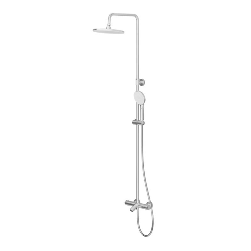 Brusekolonne med Termostatisk Batteri 254 mm Hovedbruser Krom 163 cm