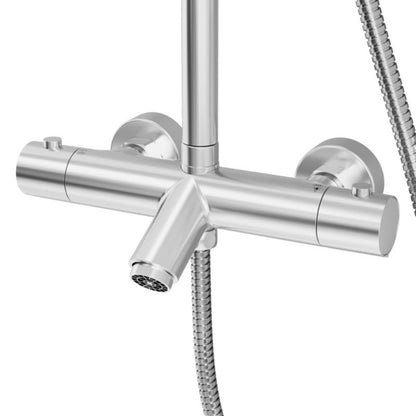 Brusekolonne med Termostatisk Batteri 254 mm Hovedbruser Krom 163 cm
