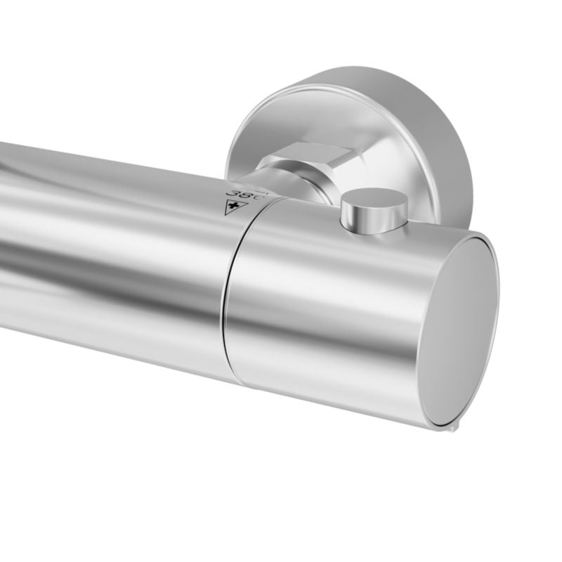 Brusekolonne med Termostatisk Batteri 254 mm Hovedbruser Krom 163 cm