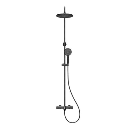 GoodHome Anika badekar‑og‑brusekolonne med termostatisk armatur, mat‑sort