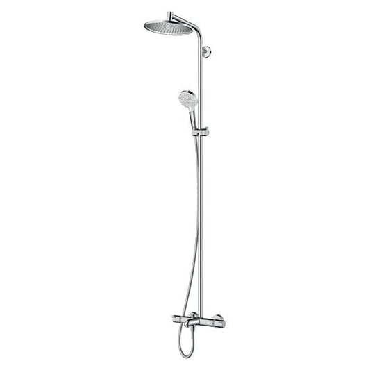 Hansgrohe Crometta badekar‑og‑brusekolonne Ø 24 cm med 3 funktioner og termostatbatteri