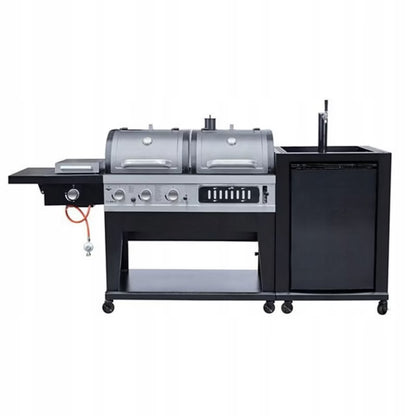Kombigrill Gas og Kul 236x69 cm Sort