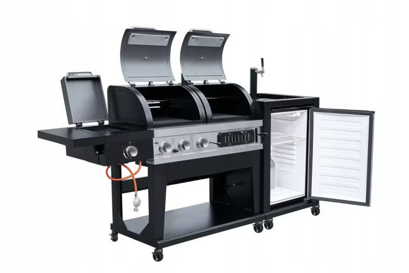 Kombigrill Gas og Kul 236x69 cm Sort