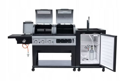Kombigrill Gas og Kul 236x69 cm Sort