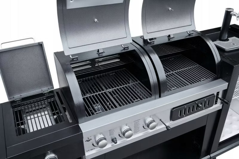 Kombigrill Gas og Kul 236x69 cm Sort