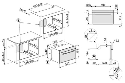 Kombiovn med Mikro SO4104M2PG 60 cm Grå