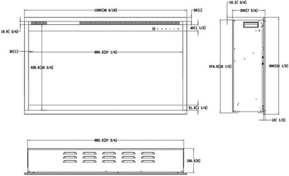 Elektrisk Pejs Indbygning 60x100 cm Sort LED 3D