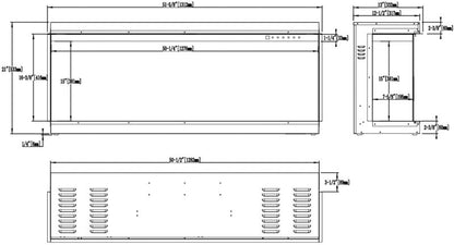Elektrisk Pejs Gold 132 131x53 cm Sort
