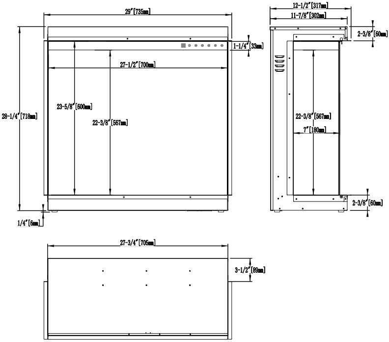 Elektrisk Pejs Gold 74 74x72 cm Sort LED