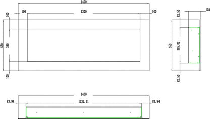 Elektrisk Pejs Pride B140 140 cm LED Sort