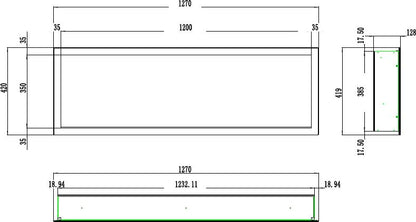 Elektrisk Pejs Pride S127 127x42 cm Sort