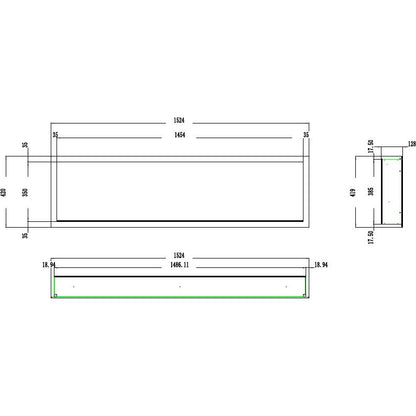 Elektrisk Pejs Pride S153 152x42 cm Sort