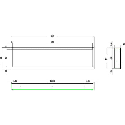Elektrisk Pejs Pride S165 165 cm Sort