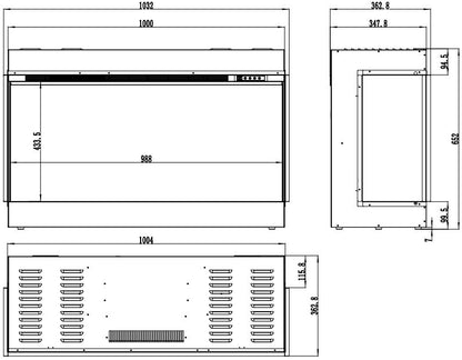 Elektrisk Pejs Superb 3D 100 103x65 cm Sort