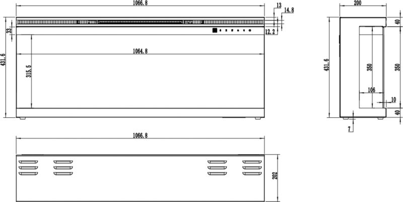 Elpejs Unique 107 107x43 cm Sort