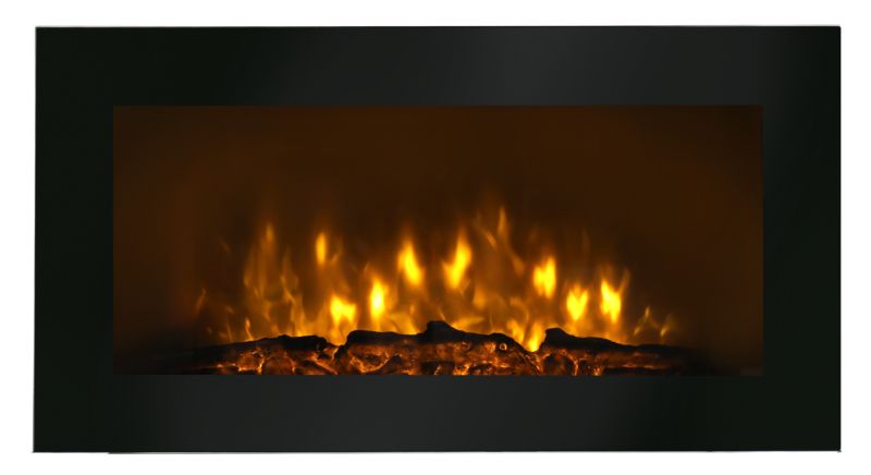 FERRETTI 90 cm Vægmonteret Flad LED Elektrisk Pejs PURE VIEW Flammeeffekt