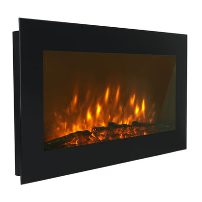 FERRETTI 90 cm Vægmonteret Flad LED Elektrisk Pejs PURE VIEW Flammeeffekt
