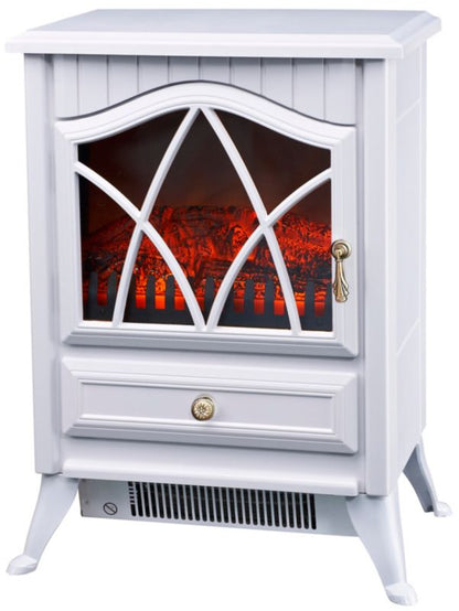 Ferretti Adria Hvid Elektrisk Pejs med LED Flammeeffekt og 2 Varmeindstillinger