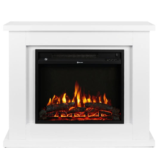 Ferretti Diana Hvid Portal Elektrisk Pejs med Realistisk LED Flammeeffekt