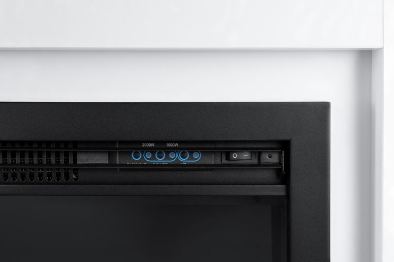 Ferretti Diana Hvid Portal Elektrisk Pejs med Realistisk LED Flammeeffekt