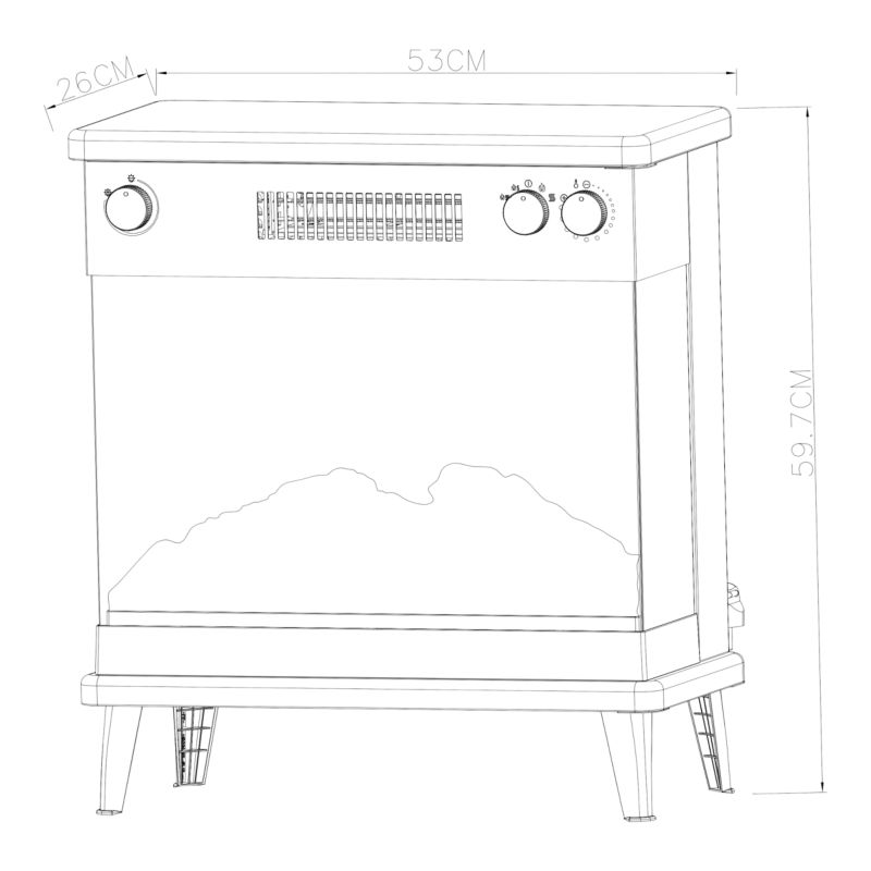 GoodHome Stove elektrisk pejs 1800 W