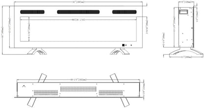 Elektrisk Pejs LED Monarch 127 cm Sort