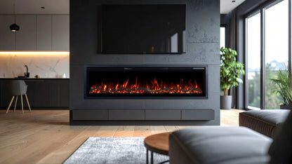 Elektrisk Pejs Regal 182 182x35 cm Sort LED